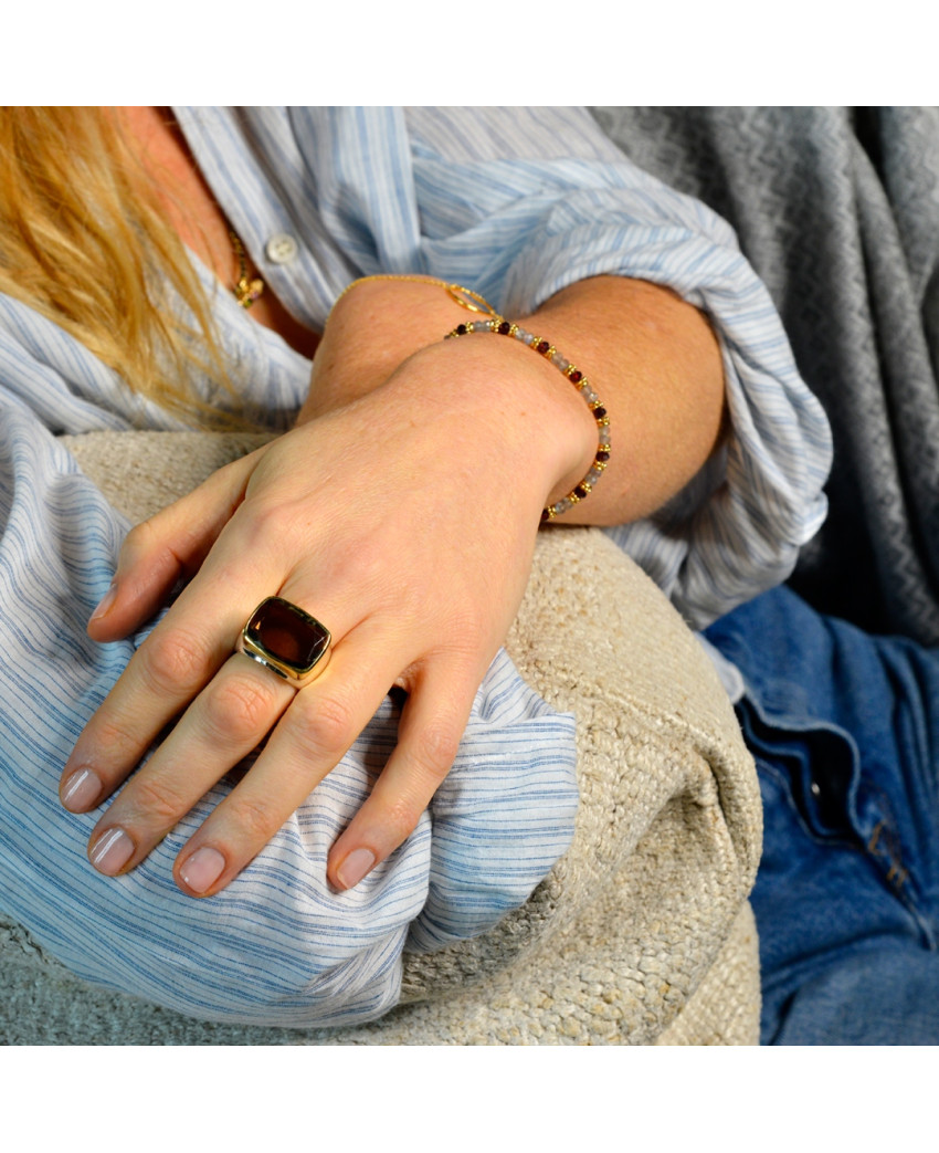 Birdy  - Bague Agathe Lingo Quartz fumé