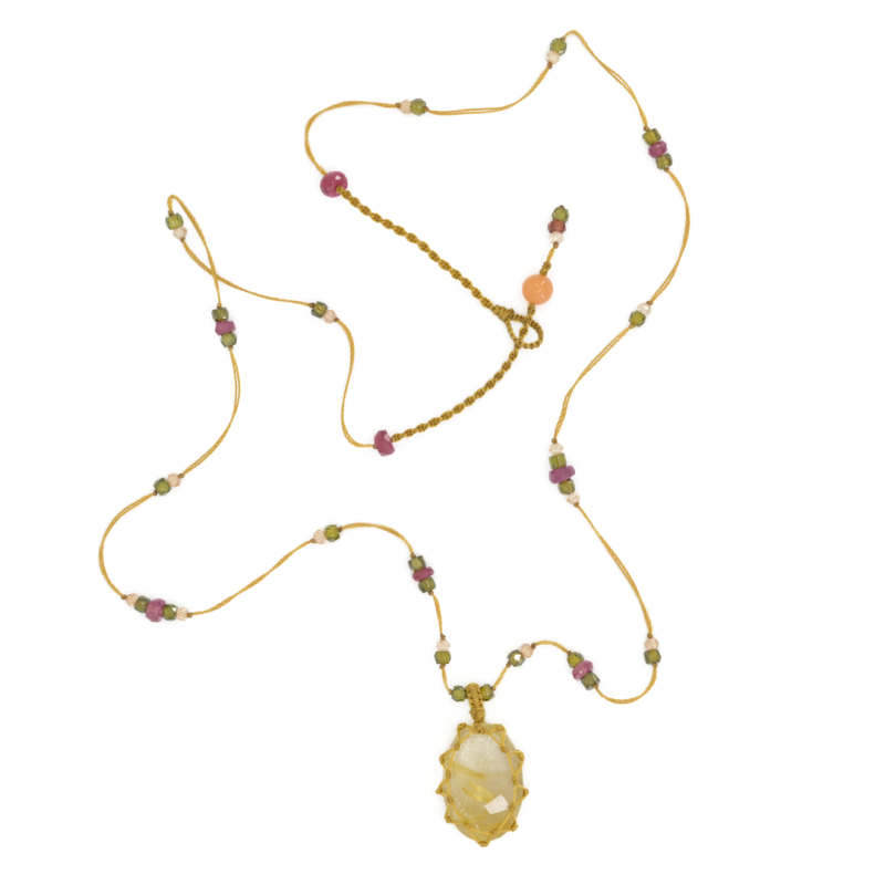Sharing - Collier Short Tibet Quartz Rutile Doré