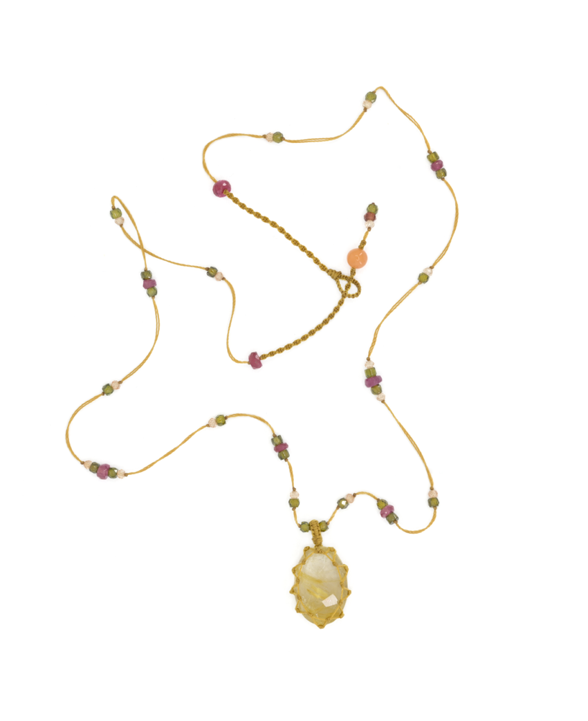 Sharing - Collier Short Tibet Quartz Rutile Doré