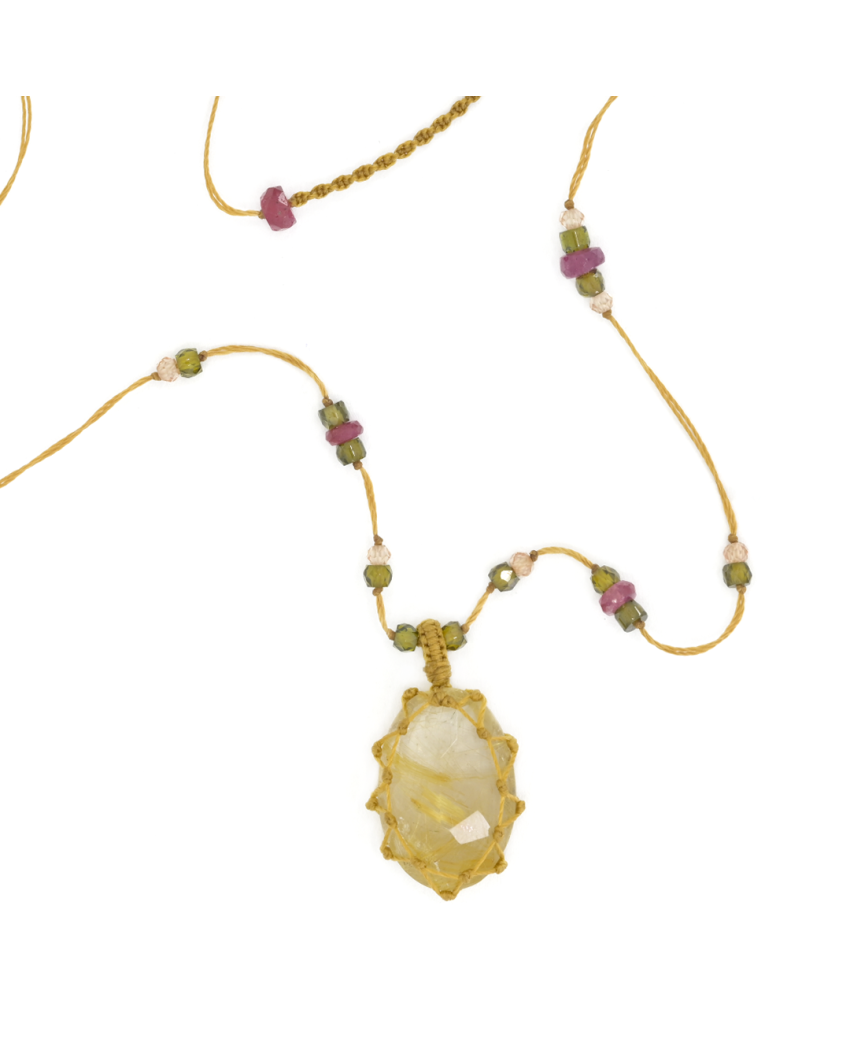 Sharing - Collier Short Tibet Quartz Rutile Doré
