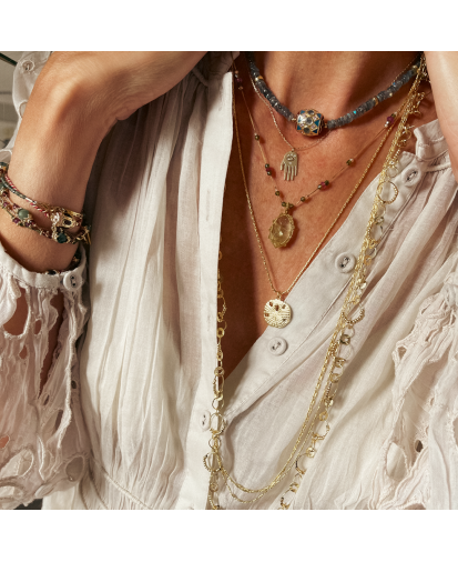 Sharing - Collier Short Tibet Quartz Rutile Doré