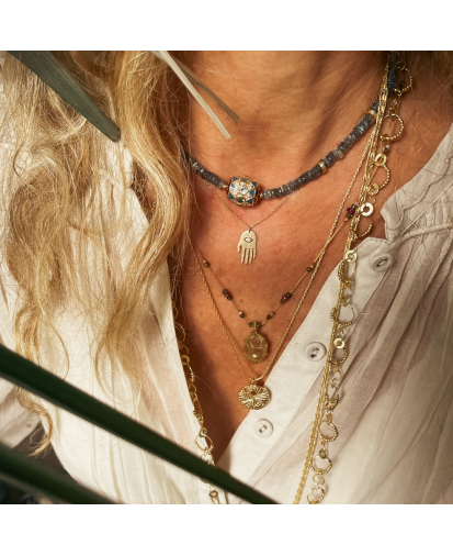 Sharing - Collier Short Tibet Quartz Rutile Doré