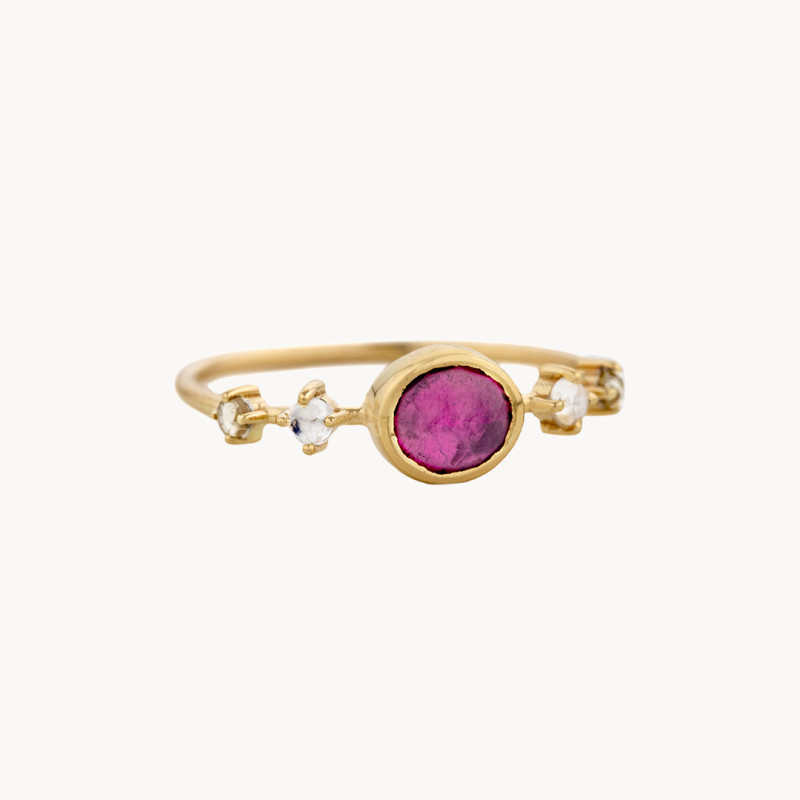 Bague Saphir Rose Moonstone