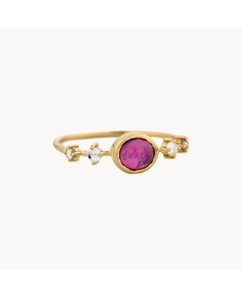 Bague Saphir Rose Moonstone