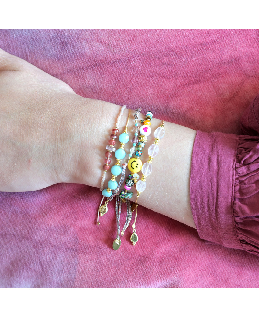 Birdy - Bracelet Litho Quartz Rose