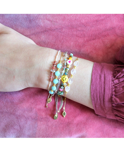 Birdy - Bracelet Litho Quartz Rose