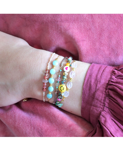 Birdy - Bracelet Litho Quartz Rose