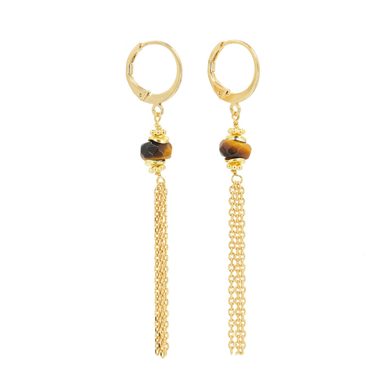 Birdy - Boucle D'oreille Amy Oeil de Tigre