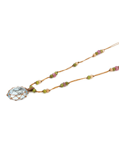 Sharing - Collier short tibet Topaze Bleue CONF