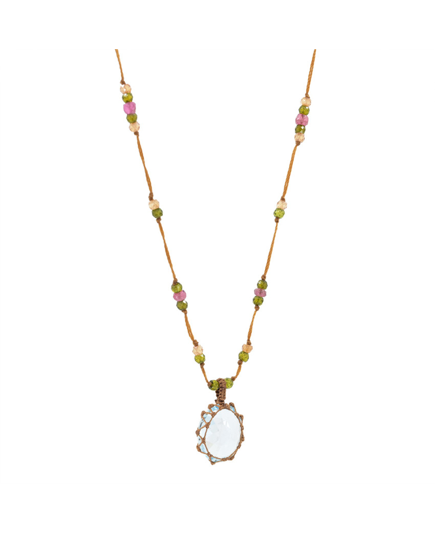Sharing - Collier short tibet Topaze Bleue CONF