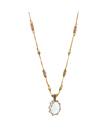 Sharing - Collier short tibet Topaze Bleue CONF