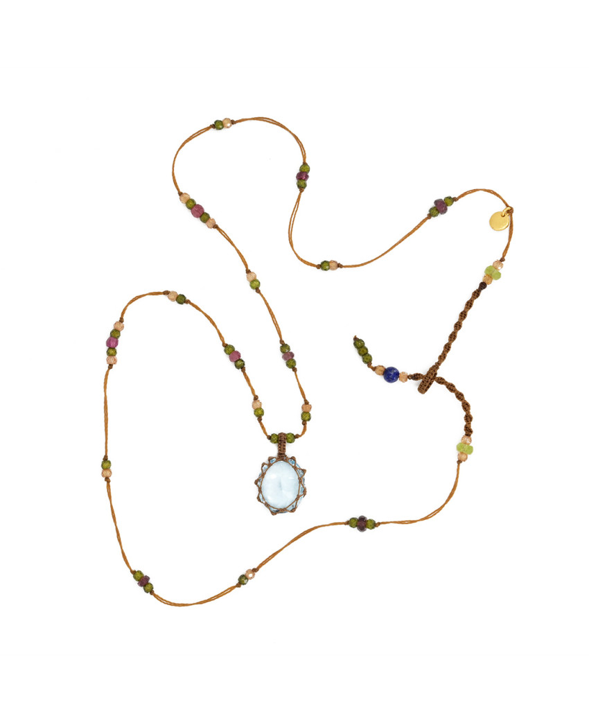 Sharing - Collier short tibet Topaze Bleue CONF