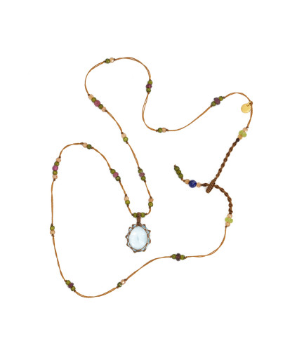 Sharing - Collier short tibet Topaze Bleue CONF